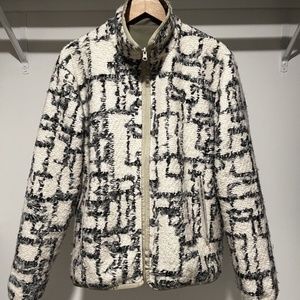 John Elliott Reversible Off-White Polar Fleece Zip-Up Jacket Sz 3 Medium M
